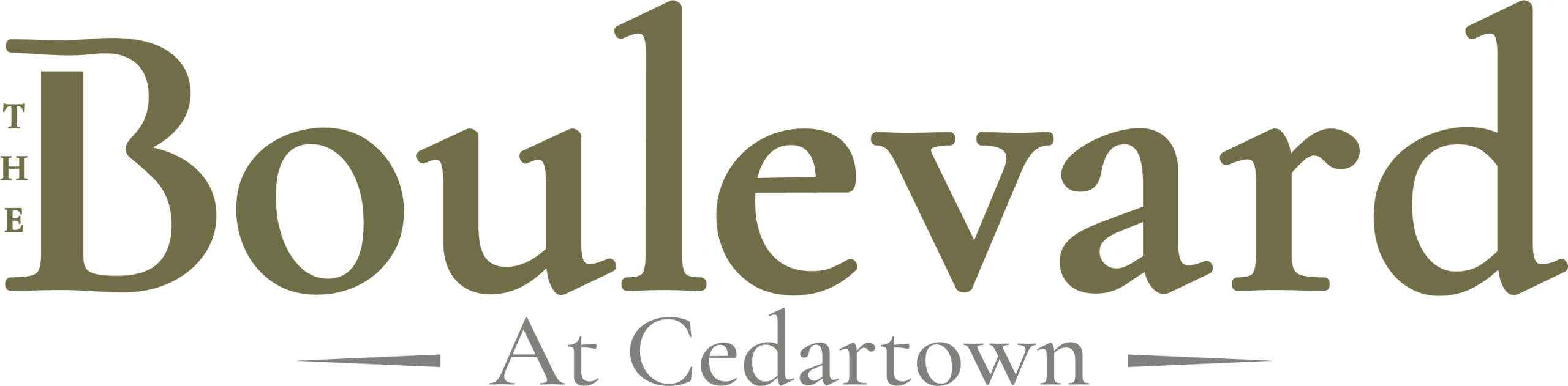 Logo with the words “The Boulevard” in large green font and “At Cedartown” in smaller gray font below.